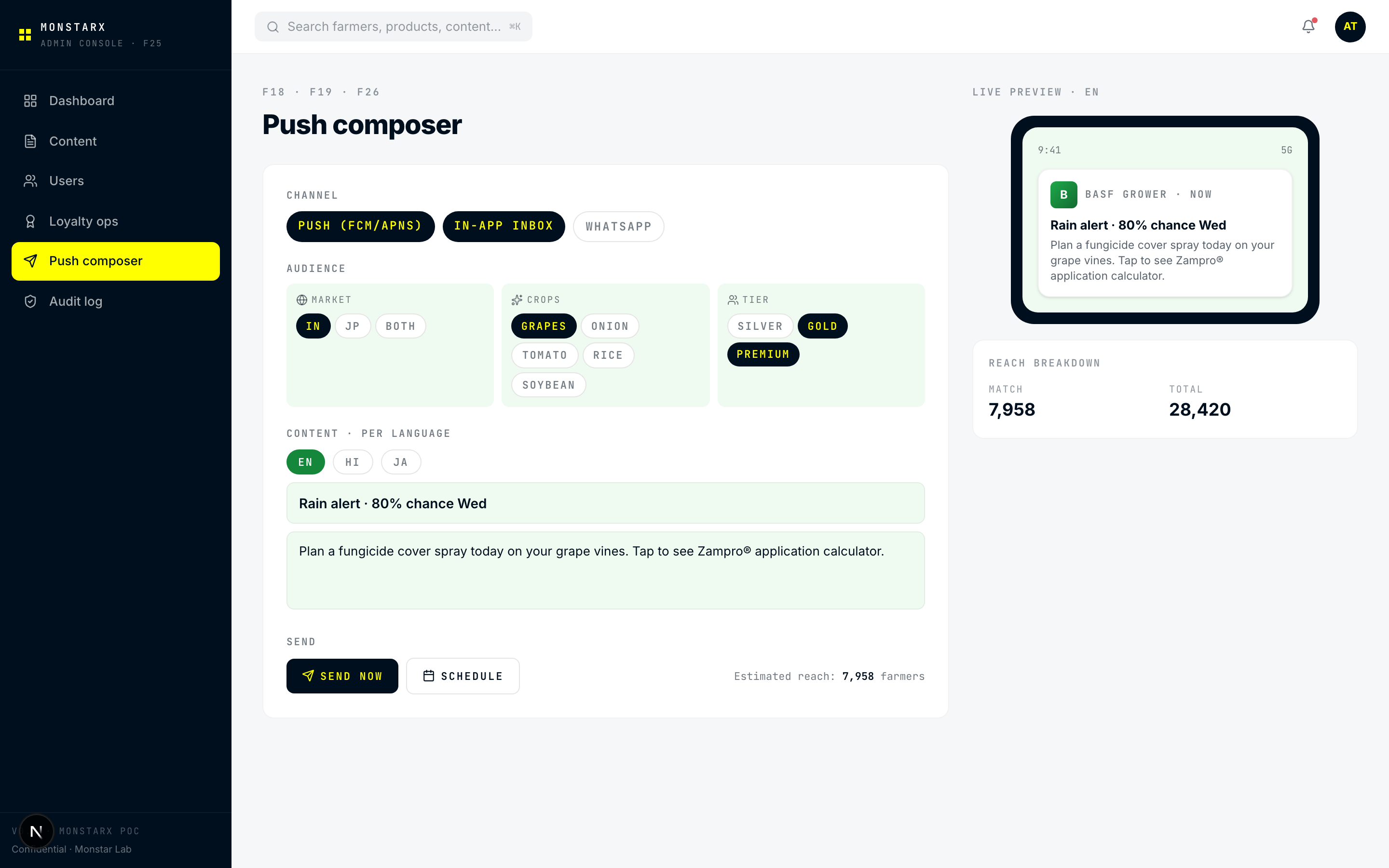 Push composer